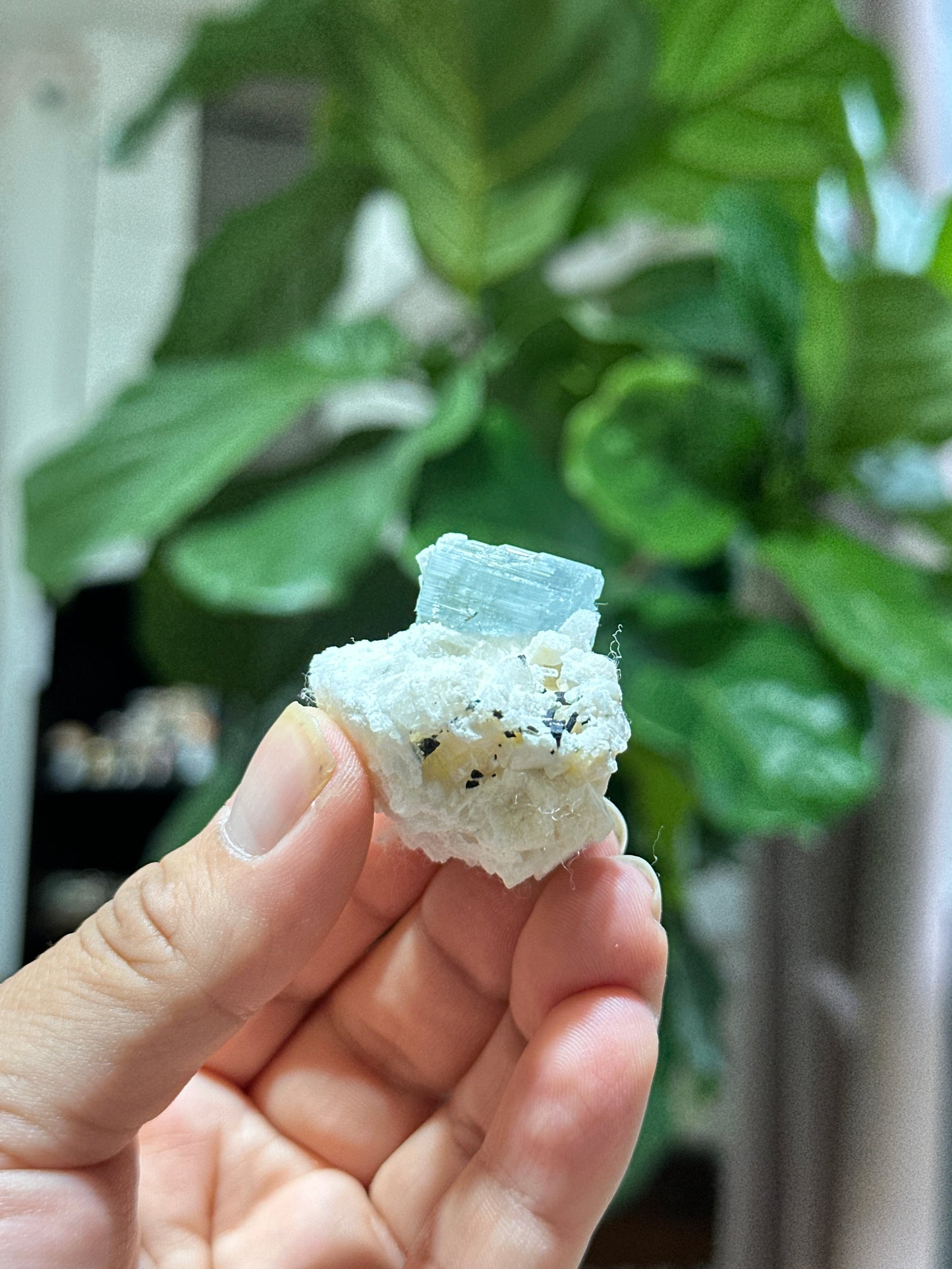 Natural sky Blue Aquamarine on Matrix Specimen from Skardu, Pakistan